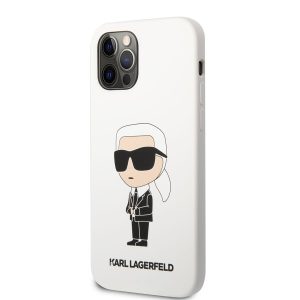 Apple iPhone 12/12 Pro KARL LAGERFELD KLHCP12MSNIKBCH Liquid Hátlap - Fehér