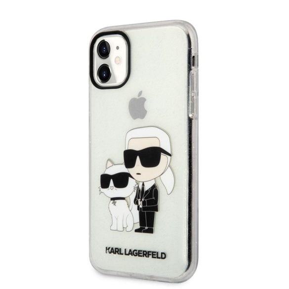 Apple iPhone 11 KARL LAGERFELD KLHCN61HNKCTGT Glitter Hátlap - Átlátszó tok