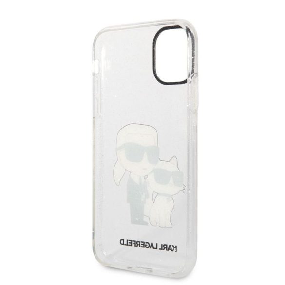 Apple iPhone 11 KARL LAGERFELD KLHCN61HNKCTGT Glitter Hátlap - Átlátszó tok