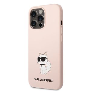 Apple iPhone 13 Pro Max KARL LAGERFELD KLHCP13XSNCHBCP Liquid Hátlap - Rózsaszín