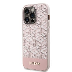 Apple iPhone 14 Pro GUESS GUHMP14LHGCFSEP MagSafe Hátlap - Rózsaszín