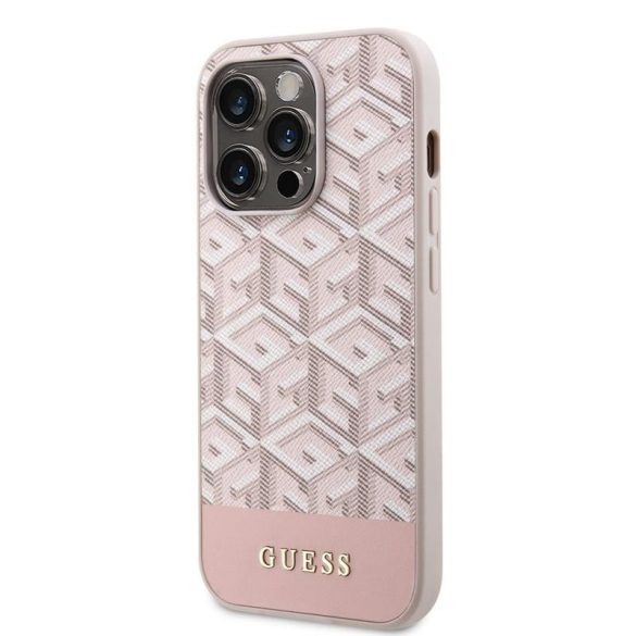 Apple iPhone 14 Pro GUESS GUHMP14LHGCFSEP MagSafe Hátlap - Rózsaszín
