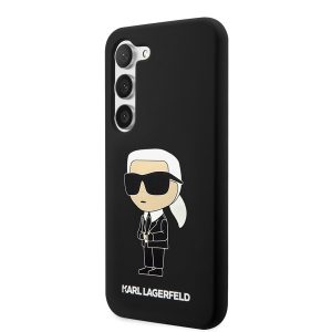 Samsung S23 Plus KARL LAGERFELD KLHCS23MSNIKBCK Liquid Silicone Hátlap - Fekete tok