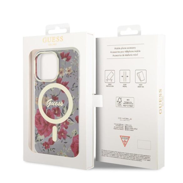 Apple iPhone 14 Pro Max GUESS GUHMP14XHCFWSA MagSafe Hátlap - Khaki tok