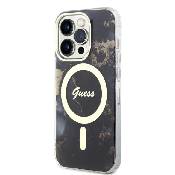 Apple iPhone 14 Pro Max GUESS GUHMP14XHTMRSK MagSafe Hátlap - Fekete tok