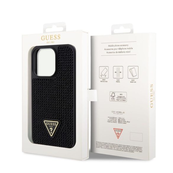 Apple iPhone 14 Pro Max GUESS GUHCP14XHDGTPK Hátlap - Fekete