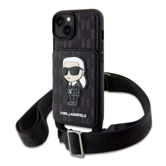 Apple iPhone 14 KARL LAGERFELD KLHCP14SCSAKHPKK NFT Hátlap - Fekete