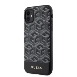   Apple iPhone 11 GUESS GUHMN61HGCFSEK MagSafe Hátlap - Fekete tok