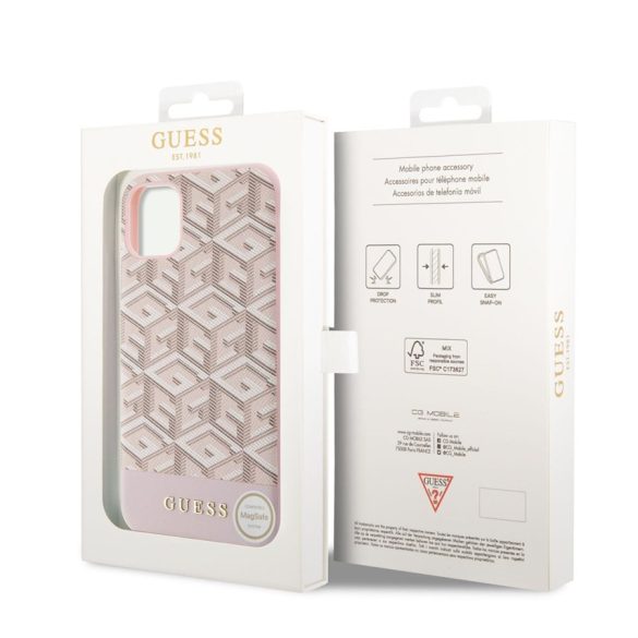 Apple iPhone 11/XR GUESS GUHMN61HGCFSEP MagSafe Hátlap - Rózsaszín