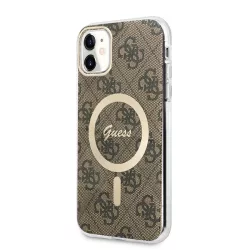   Apple iPhone 11 GUESS GUHMN61H4STW MagSafe Hátlap - Barna tok