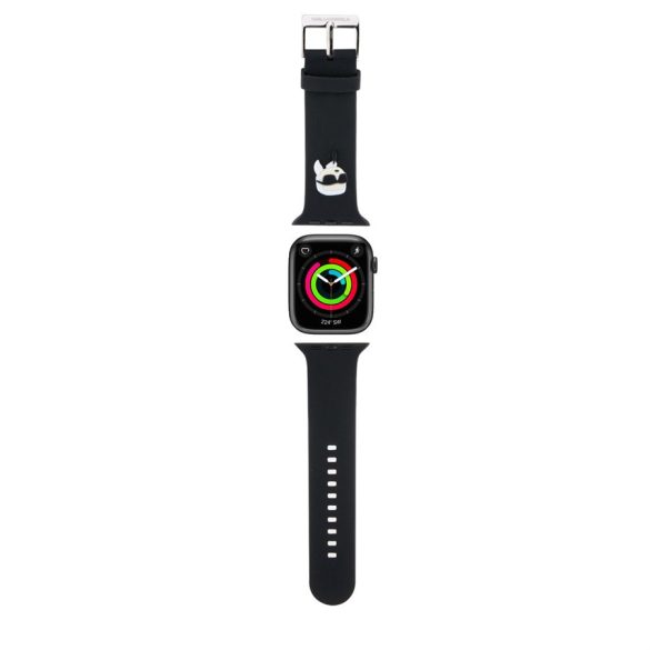 Apple iWatch Karl Lagerfeld KLAWMSLKNK 42/44/45mm óraszíj - Fekete