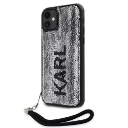   Apple iPhone 11 KARL LAGERFELD KLHCN61PSQRKS Reversible Hátlap - Fekete/Ezüst tok