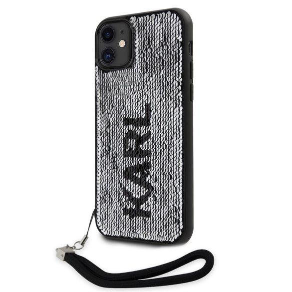 Apple iPhone 11/XR KARL LAGERFELD KLHCN61PSQRKS Reversible Hátlap - Fekete/Ezüst tok