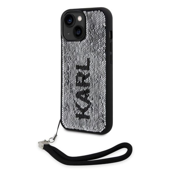 Apple iPhone 13 KARL LAGERFELD KLHCP13MPSQRKS Reversible Hátlap - Fekete/Ezüst tok