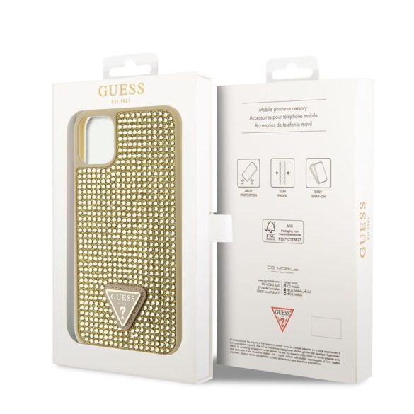 Apple iPhone 11/XR GUESS GUHCN61HDGTPD Hátlap - Arany tok