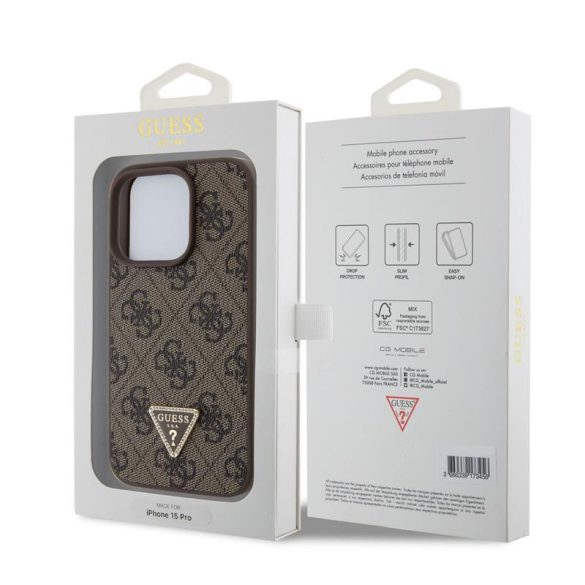Apple iPhone 15 Pro GUESS GUHCP15LP4TDPW Hátlap - Barna