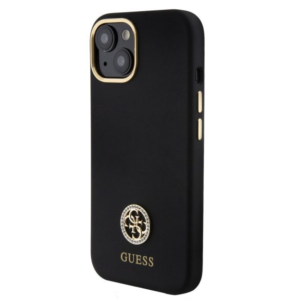 Apple iPhone 15 GUESS GUHCP15SM4DGPK Liquid Silicone Hátlap - Fekete