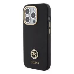   Apple iPhone 15 Pro GUESS GUHCP15LM4DGPK Liquid Silicone Hátlap - Fekete