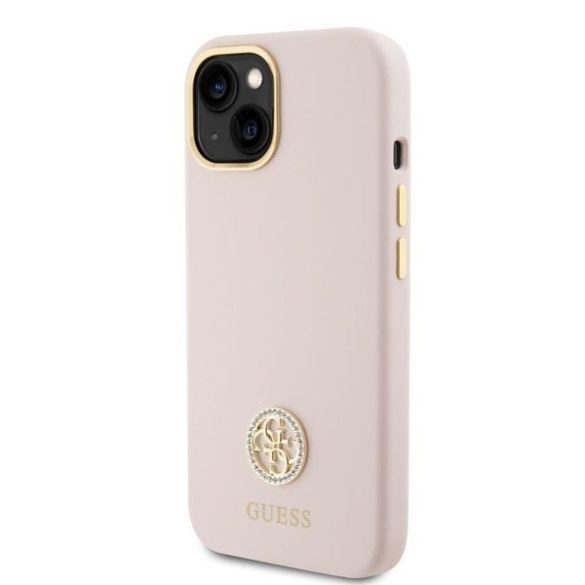 Apple iPhone 15 GUESS GUHCP15SM4DGPP Liquid Silicone Hátlap - Rózsaszín
