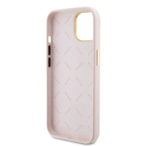 Apple iPhone 15 GUESS GUHCP15SM4DGPP Liquid Silicone Hátlap - Rózsaszín