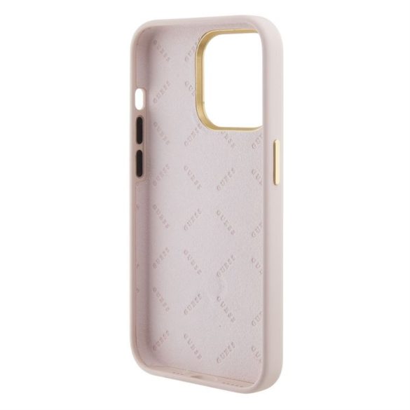 Apple iPhone 15 Pro GUESS GUHCP15LM4DGPP Liquid Silicone Hátlap - Rózsaszín