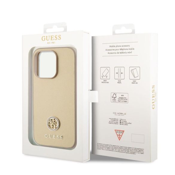 Apple iPhone 15 Pro GUESS GUHCP15LPS4SDGPD Hátlap - Arany