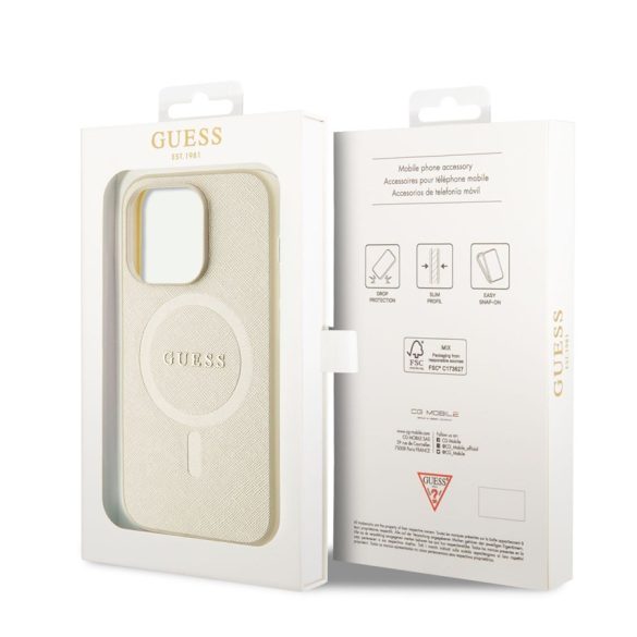 Apple iPhone 15 Pro GUESS GUHMP15LPSAHMCB MagSafe Hátlap - Bézs