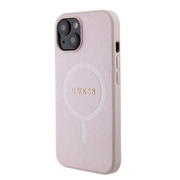 Apple iPhone 15 GUESS GUHMP15SPSAHMCP MagSafe Hátlap - Rózsaszín