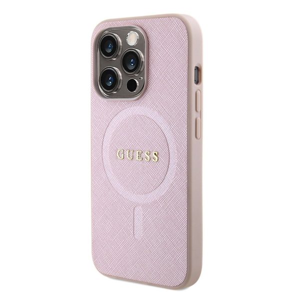 Apple iPhone 15 Pro GUESS GUHMP15LPSAHMCP MagSafe Hátlap - Rózsaszín