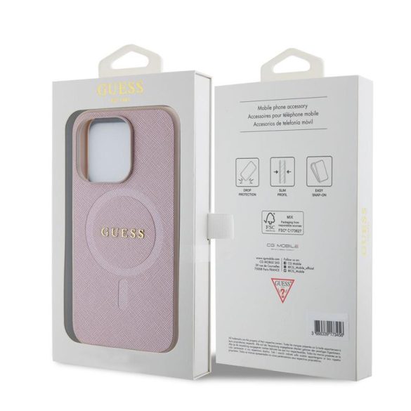 Apple iPhone 15 Pro GUESS GUHMP15LPSAHMCP MagSafe Hátlap - Rózsaszín