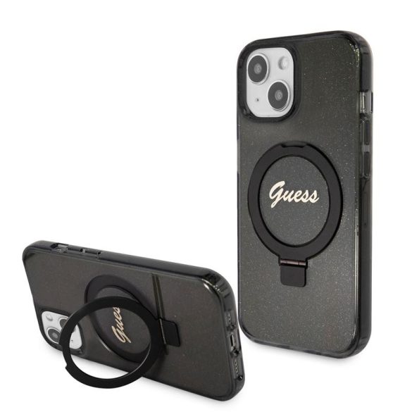 Apple iPhone 15 GUESS GUHMP15SHRSGSK MagSafe Hátlap - Fekete