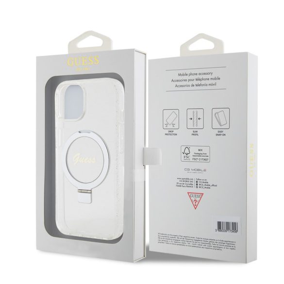 Apple iPhone 15 GUESS GUHMP15SHRSGSD MagSafe Hátlap - Átlátszó