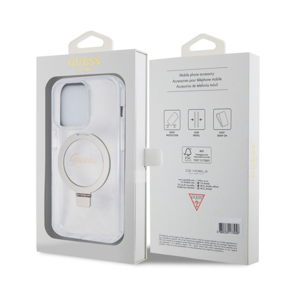 Apple iPhone 15 Pro GUESS GUHMP15LHRSGSD MagSafe Hátlap - Átlátszó