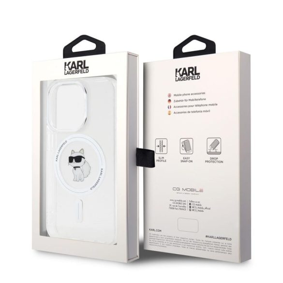 Apple iPhone 15 Pro KARL LAGERFELD KLHMP15LHFCCNOT Magsafe TPU Hátlap - Átlátszó