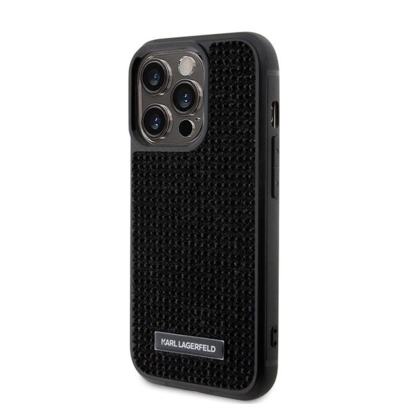 Apple iPhone 15 Pro KARL LAGERFELD KLHCP15LHDSPLK Hátlap - Fekete