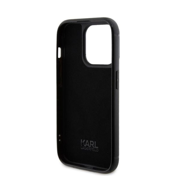 Apple iPhone 15 Pro KARL LAGERFELD KLHCP15LHDSPLK Hátlap - Fekete