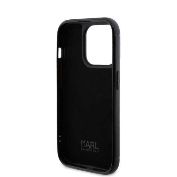 Apple iPhone 15 Pro KARL LAGERFELD KLHCP15LHDSPLK Hátlap - Fekete