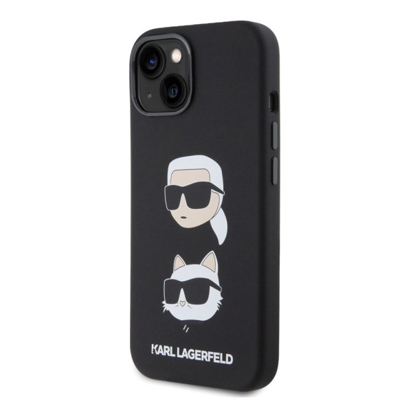 Apple iPhone 15 KARL LAGERFELD KLHCP15SSDHKCNK Liquid Hátlap - Fekete