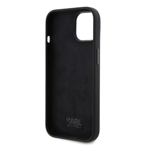 Apple iPhone 15 KARL LAGERFELD KLHCP15SSDHKCNK Liquid Hátlap - Fekete