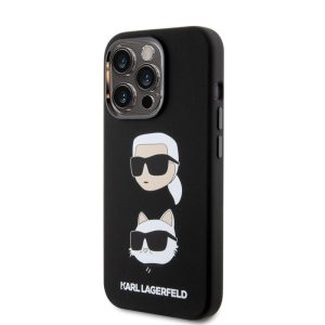 Apple iPhone 15 Pro KARL LAGERFELD KLHCP15LSDHKCNK Liquid Hátlap - Fekete