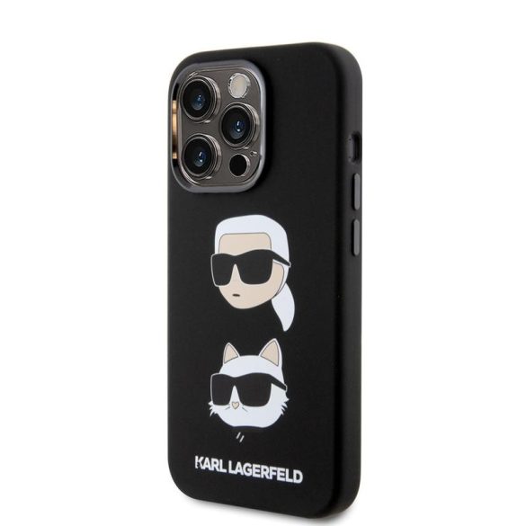 Apple iPhone 15 Pro KARL LAGERFELD KLHCP15LSDHKCNK Liquid Hátlap - Fekete
