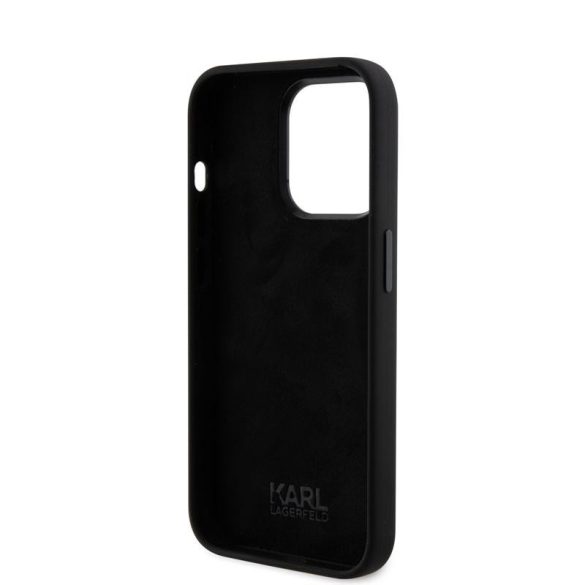 Apple iPhone 15 Pro KARL LAGERFELD KLHCP15LSDHKCNK Liquid Hátlap - Fekete