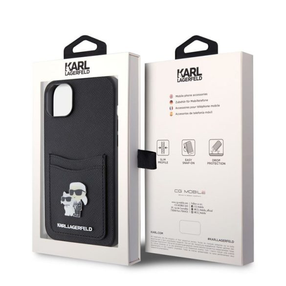 Apple iPhone 15 KARL LAGERFELD KLHCP15SSAPKCNPK Hátlap - Fekete