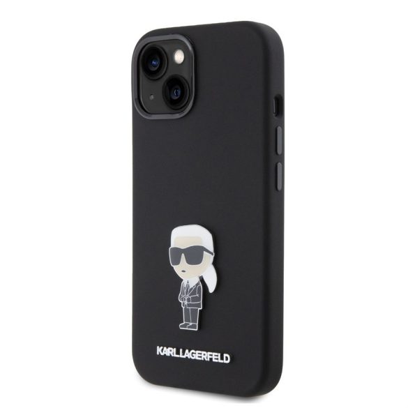 Apple iPhone 15 KARL LAGERFELD KLHCP15SSMHKNPK Liquid Hátlap - Fekete