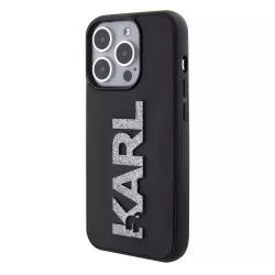   Apple iPhone 15 Pro KARL LAGERFELD KLHCP15L3DMBKCK Glitter Hátlap - Fekete