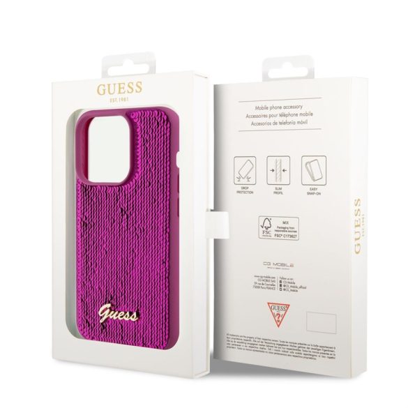 Apple iPhone 14 Pro GUESS GUHCP14LPSFDGSF Hátlap - Magenta