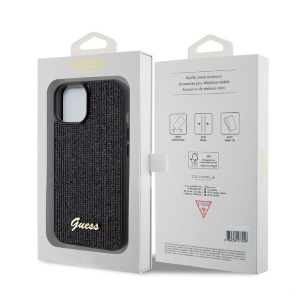 Apple iPhone 15 GUESS GUHCP15SPMSDGSK Hátlap - Fekete