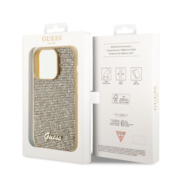 Apple iPhone 15 Pro GUESS GUHCP15LPMSDGSD Hátlap - Arany