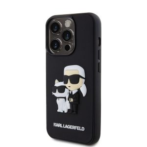 Apple iPhone 15 Pro KARL LAGERFELD KLHCP15L3DRKCNK Hátlap - Fekete