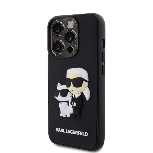 Apple iPhone 15 Pro KARL LAGERFELD KLHCP15L3DRKCNK Hátlap - Fekete